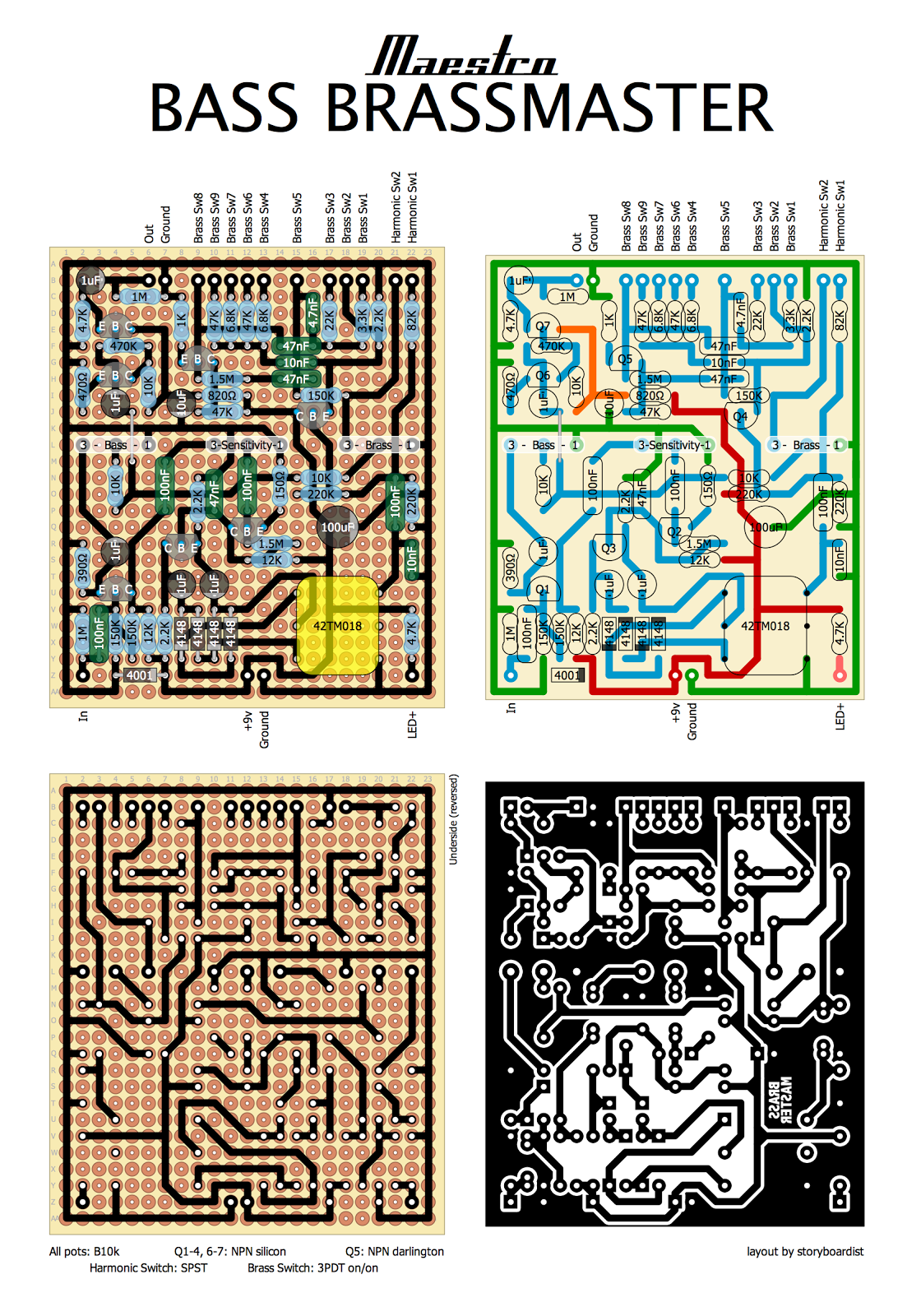 Perf and PCB Effects Layouts: Maestro Bass Brassmaster